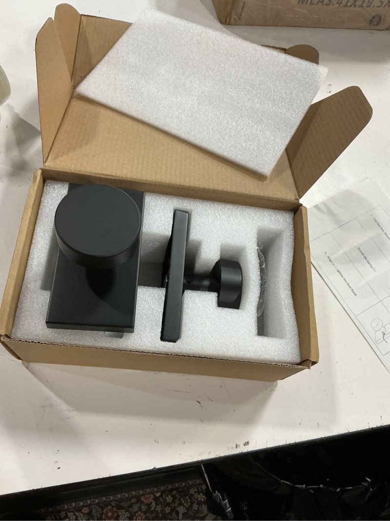 Condition photo showing New/Like New for dummy door knob interior, matte black door knobs modern rectangle heavy duty door handle for bifold closet doors, 2 pack dummy 2 pack matte black