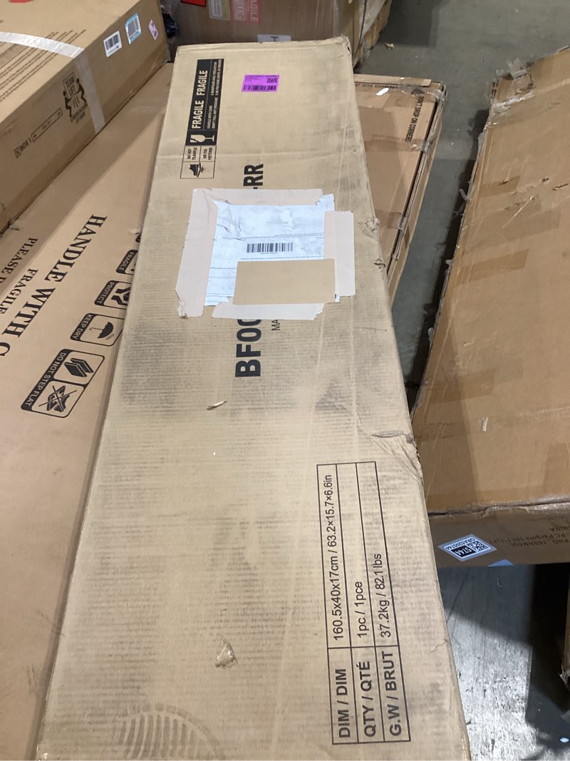 Condition photo showing Good Condition for rolanstar bed frame queen size with charging station and led lights, upholstered headboard with storage shelves, heavy duty metal slats, no box spring need, noise free, easy assembly, white no drawer white queen