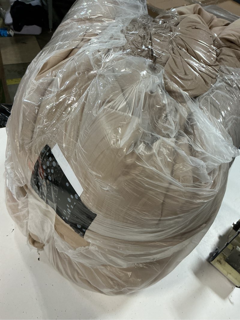Condition photo showing Good Condition for cozylux king size comforter set khaki, 3 pieces solid comforters king size breathable quilted bedding sets, luxury soft lightweight bed set with down alternative comforter and 2 pillowcases all season khaki king