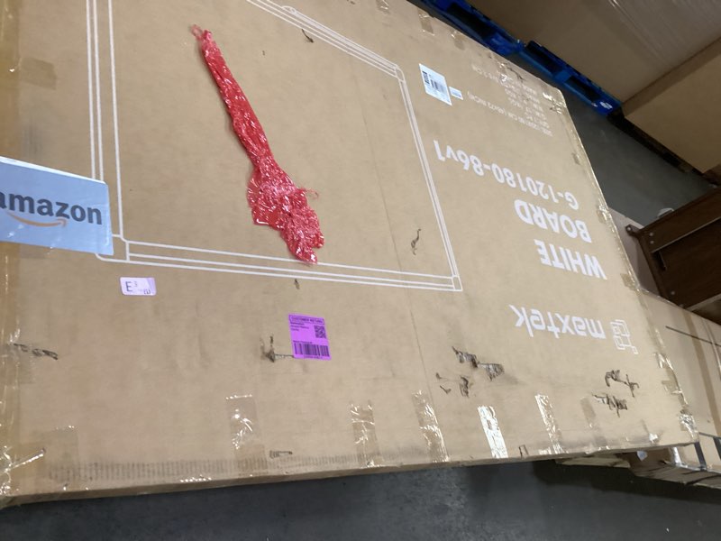 Condition photo showing As Is for Maxtek White Board Dry Erase 72 x 48, Magnetic Dry Erase Whiteboard for Wall 6' x 4' Wall-Mounted Aluminum Frame Versatile Presentation Marker Board with a Long Pen Tray for Classroom, Office & Home 72x48 White