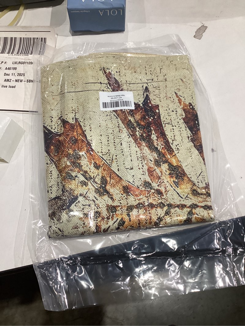 Condition photo showing New/Like New for Fall Pillow Covers - 20x20, Rustic Pumpkin Maple Leaves Harvest Linen Throw Pillow Covers Set of 4, Farmhouse Autumn Thanksgiving Gifts for Home Room Bedroom Fall 20" x 20" (Pack of 1)