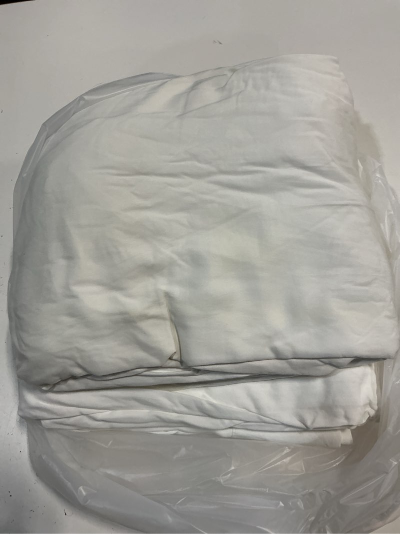 Condition photo showing As Is for quince bamboo sheet set, king, white