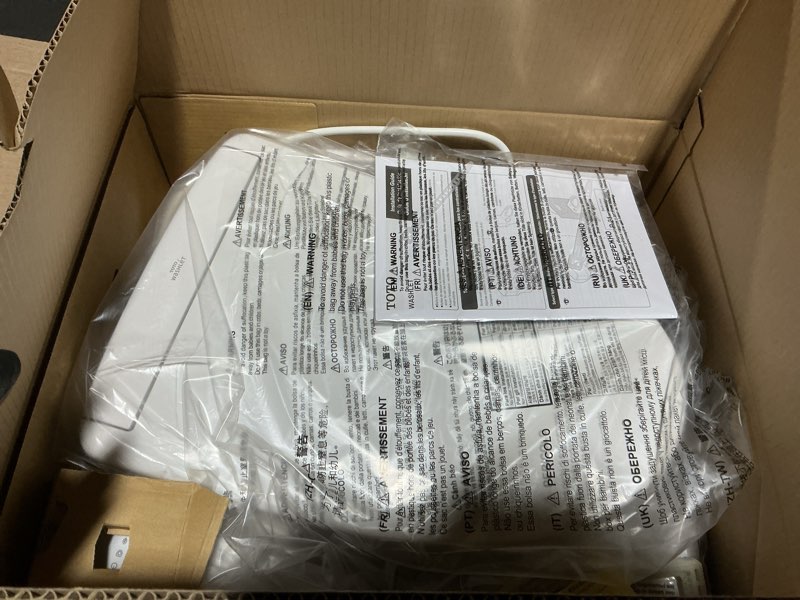 Condition photo showing Good Condition for TOTO® WASHLET® S2 Electronic Bidet Toilet Seat with Instantaneous Water Heating, PREMIST and EWATER+ Wand Cleaning, Elongated, Cotton White - SW3346#01 Cotton White Elongated Contemporary Lid