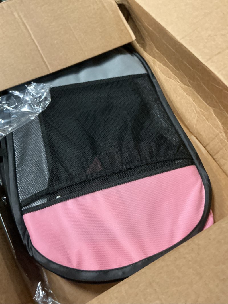 Condition photo showing Good Condition for portable puppy playpen for small dog cat, pop up dog crate kennel indoor/outdoor, pet tent cage with carrying bag for kitten, rabbits pink m