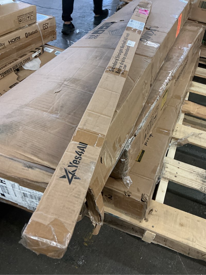 Condition photo showing New/Like New for Yes4All Standard Straight Barbell 60" & EZ Curl Bar 47", Capacity 200 to 480 LB, Weight Bar 1" to 2" Diameter - Star Lock Collars, Rubber Ring, Barbell Spins Included for Deadlifts & Squats A. 1" Straight Barbell - Chrome A. Straight Bar 1"