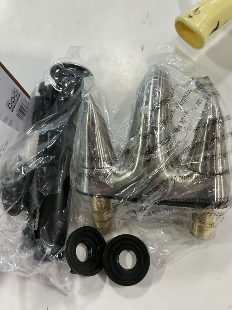 Condition photo showing Good Condition for Project Source Dover Brushed Nickel 2-Handle 4-in centerset WaterSense Mid-arc Bathroom Sink Faucet with Drain with Deck Plate