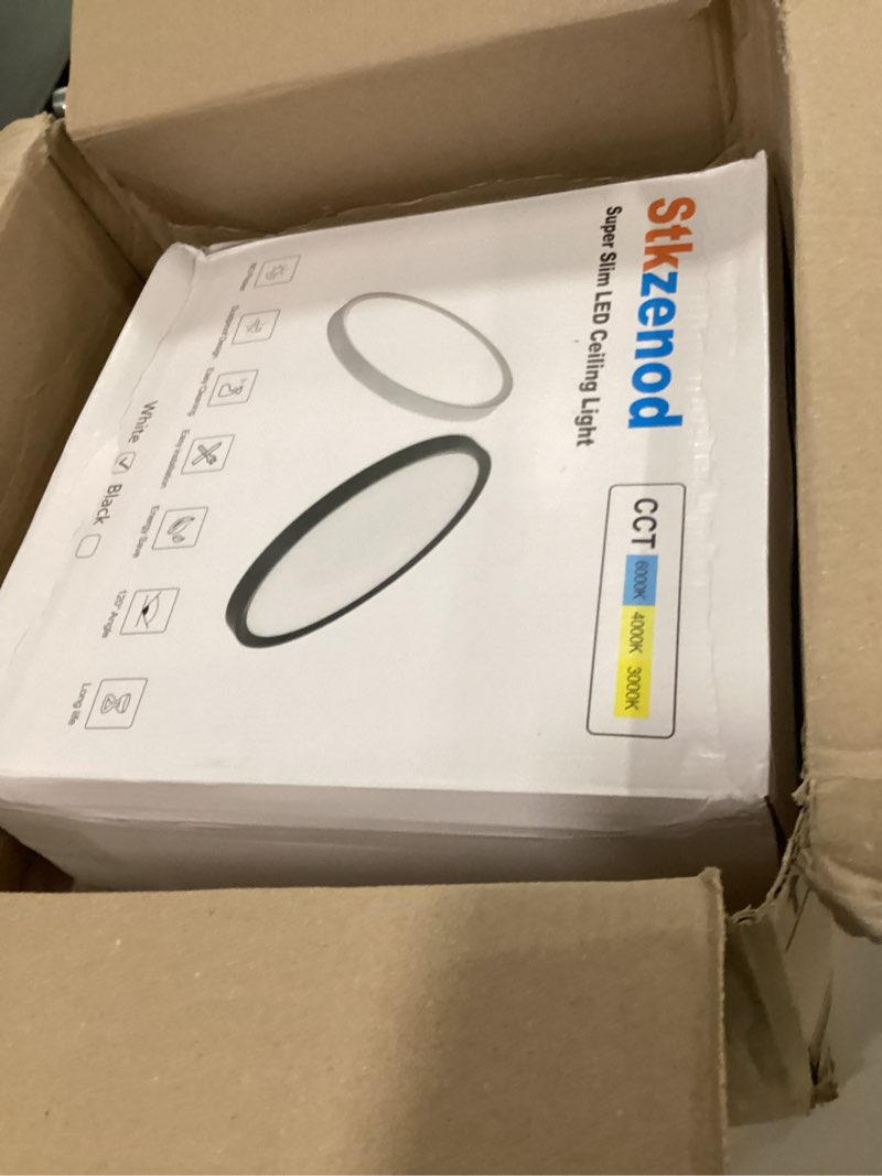 Condition photo showing Good Condition for 6PK 15.8 Inch Dimmable Flush Mount LED Ceiling Light Fixture, 32W,3200LM,3000K/4000K/6000K CCT Selectable,0.67 inch Super Slim LED Ceiling Light for Bedroom,Hallway,Kitchen White 15.8"-6PK