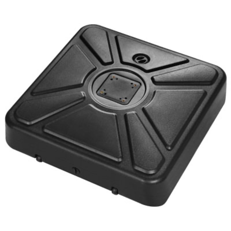 220LBS Outdoor Patio Umbrella Base with 2 Wheels, 31.5 inch Fillable Mobile Offset Patio Umbrella Base, Heavy Duty Cantilever Umbrella Stand Water or Sand Filled for Garden Deck Pool Backyard