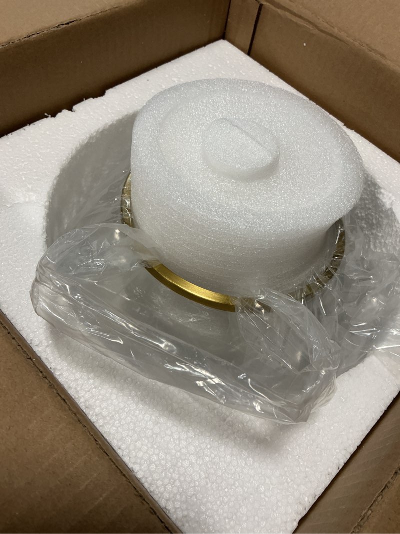 Condition photo showing Good Condition for pendant lights kitchen island: brushed gold light fixture farmhouse with clear glass - 10 inch mid century globe kitchen lighting fixtures ceiling for dining room gold 1 pack-10inch