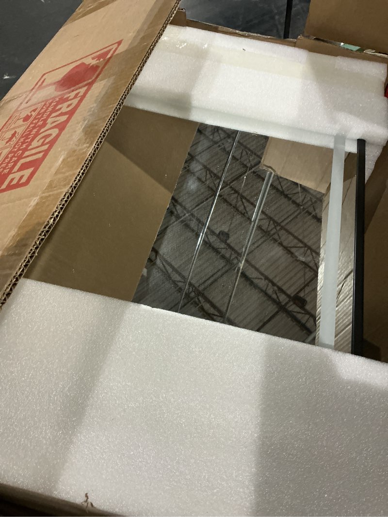 Condition photo showing Good Condition for 16x24 inch led medicine cabinet mirror for bathroom, wall mounted or recessed medicine cabinet with lights and mirror, full metal, stable & removable 2 shelves, adjustable 3 colors, black with light mirror 16"x24"