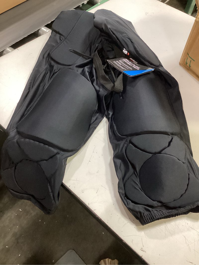 Condition photo showing New/Like New for schutt sports all-in-one poly knit varsity football pant black large