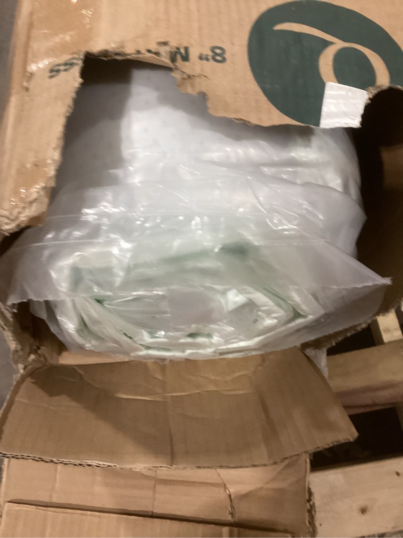 Condition photo showing New/Like New for Zinus 8 Inch Queen Green Tea Memory Foam Mattress [New Version], Fiberglass Free, Medium Firm Feel, Zoned Pressure Relief, Certified Safe Foams & Fabric, Mattress in A Box White Queen 8" New Small Box