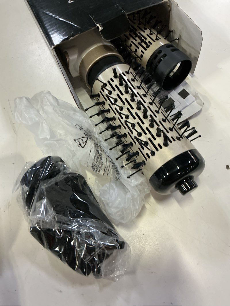 Condition photo showing As Is for 3 in 1 rotating hair dryer brush,