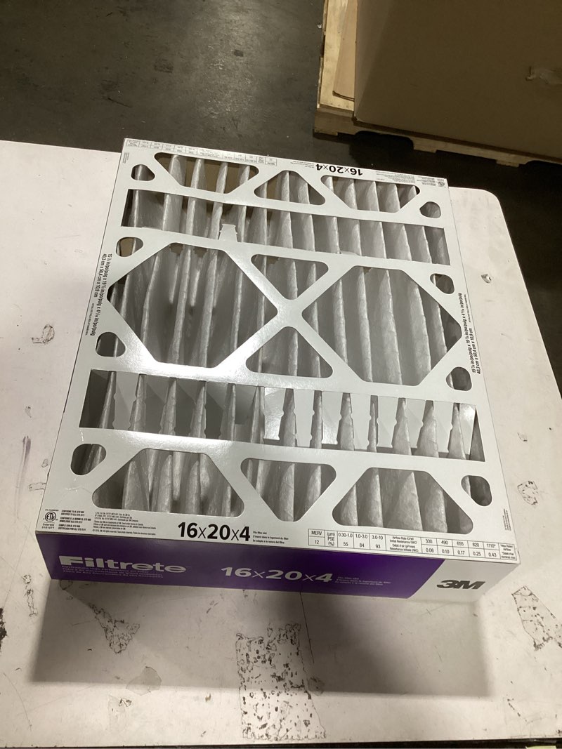Condition photo showing Good Condition for Filtrete 16 x 20 x 4 MERV 12 1550 MPR Allergen, Bacteria and Virus Electrostatic pleated Air Filter