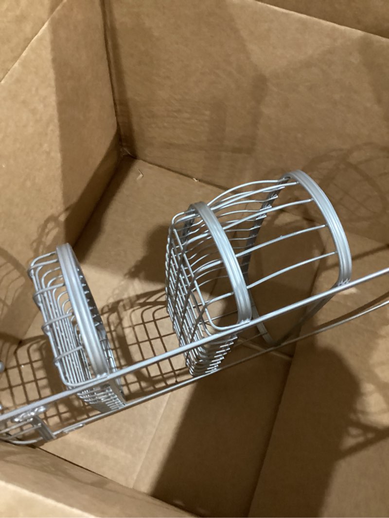 Condition photo showing Good Condition for iDesign York Metal Wire Hanging Shower Caddy, Extra Wide Space for Shampoo, Conditioner, and Soap with Hooks for Razors, Towels, and More, 9.75" x 4" x 22", Satin Silver Satin 1