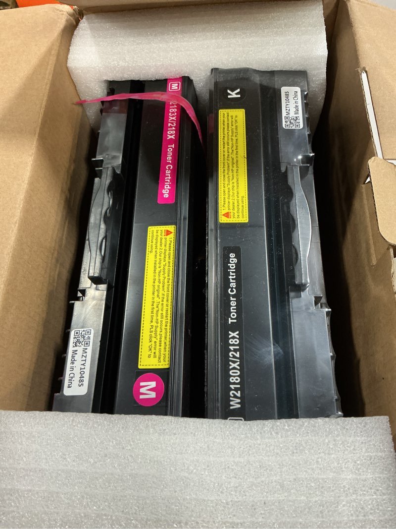 Condition photo showing Good Condition for 218x toner cartridges 4-pack high yield (with chip) 3201dw mfp 3301fdw toner compatible for hp 218x w2180x work for color laserjet pro 3201dw mfp 3301 series 3301sdw 3301cdw printer ink w2180x w2180a