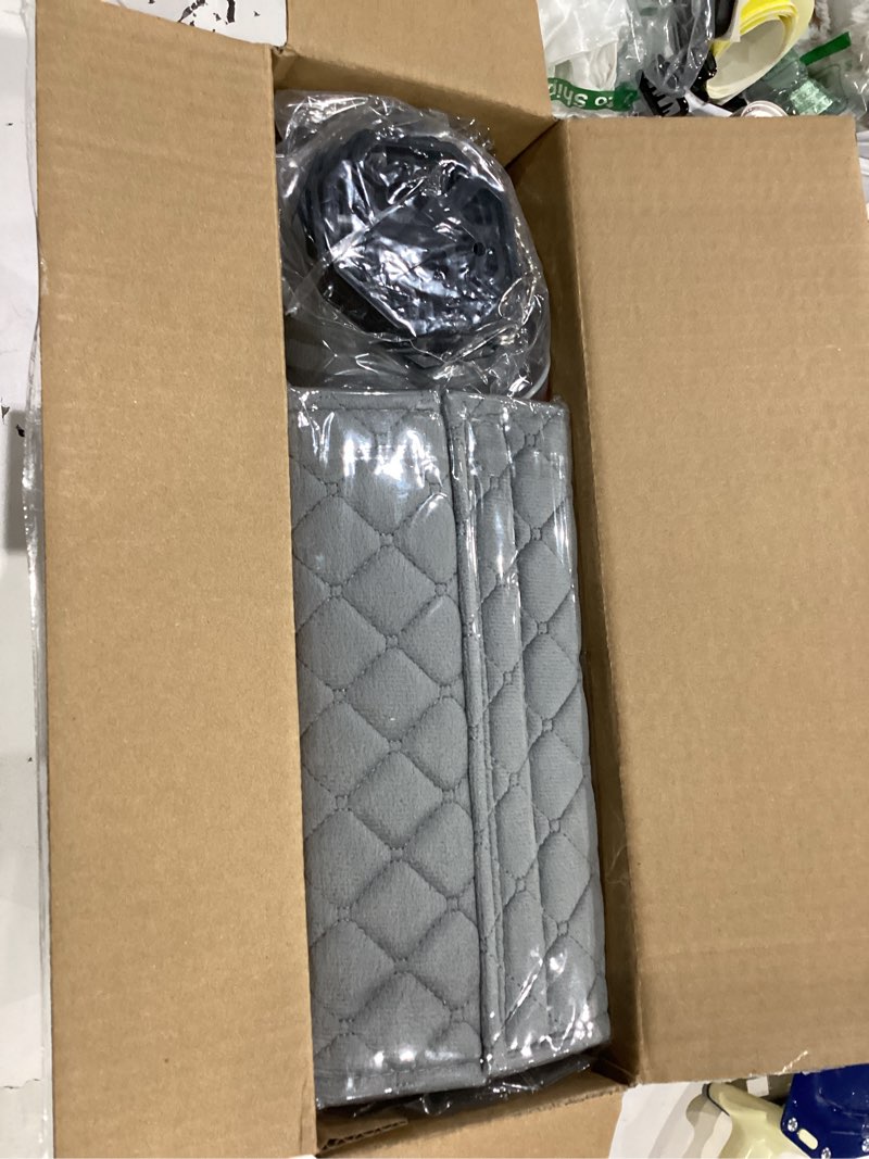 Condition photo showing Good Condition for Sanwom Front Car Seat Covers - Leather Seat Covers with Storage Pocket and Two Belt Pads, Anti-Slip Waterproof Universal Seat Covers for Cars Fit Cars Trucks SUV(Grey,2 Pack)