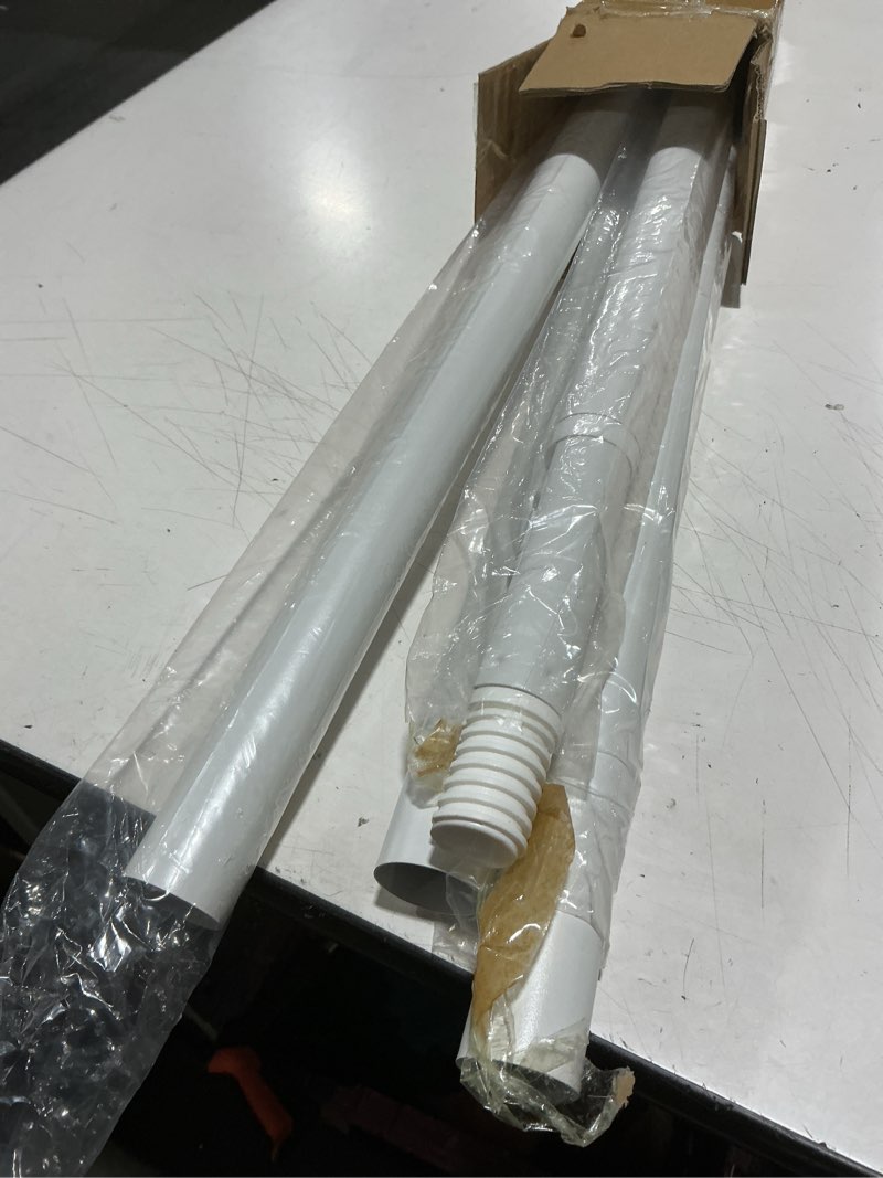Condition photo showing As Is for long tension rod 39-144inch white tension curtain rods no drilling 1.26" diameter adjustable outdoor curtain rod for windows,shower,patio,doorway,heavy duty spring rods 41" to 144" white