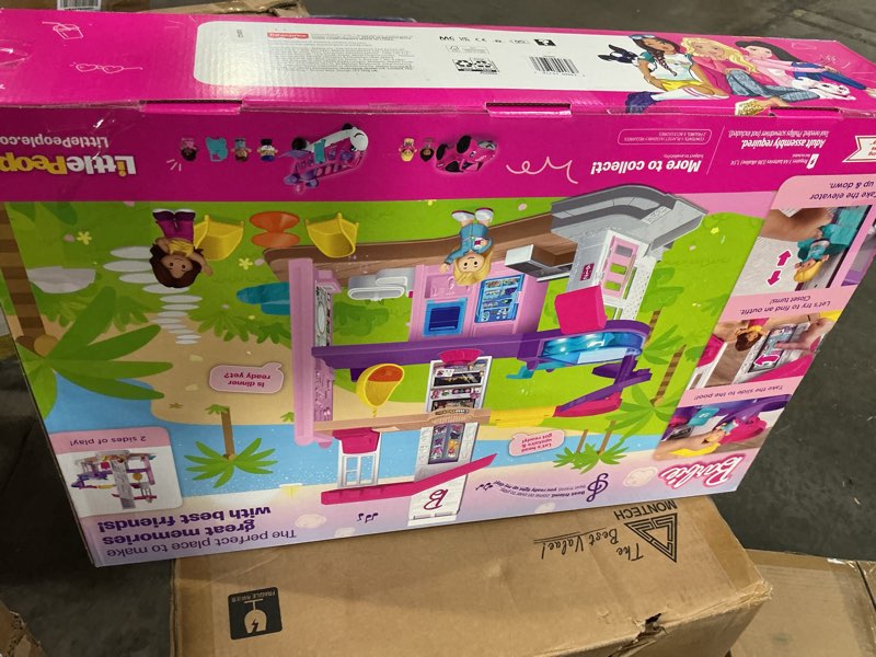 Condition photo showing New/Like New for Fisher-Price Little People Toddler Toy Barbie DreamHouse Playset with Music Lights & Figures for Pretend Play Kids Ages 18+ Months
