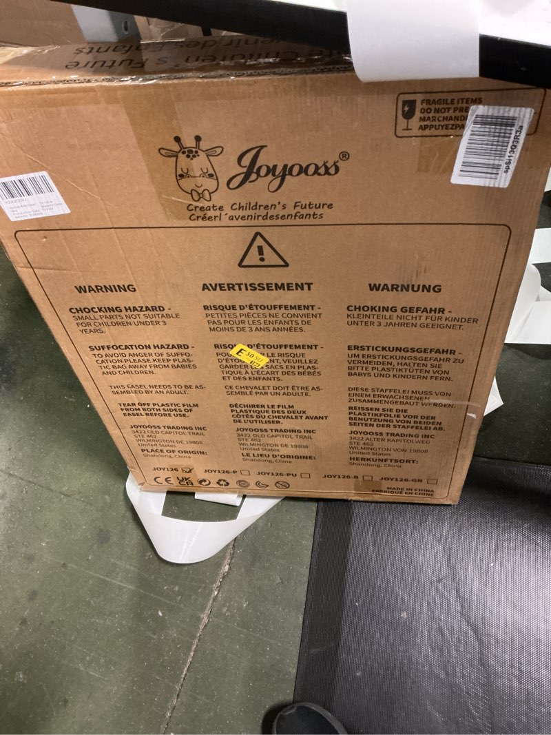 Condition photo showing New/Like New for JOYOOSS Kids Wooden Easel with Paper Roll - Adjustable Magnetic Double Sided Drawing Board Whiteboard & Chalkboard Dry Easel Board,Children Art Easel for 3~12 Years Kids Boys Girls Painting Drawing Kids Easel w Red Tray