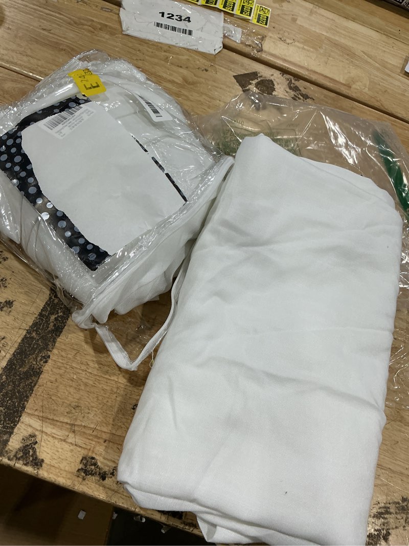 Condition photo showing New/Like New for solid white curtains 96 inches long 2 panels back tab sheer linen curtain modern farmhouse coastal decor off white cotton textured curtains 96 inch length for patio sliding door office bedroom 52"w x 96"l (pack of 2) white