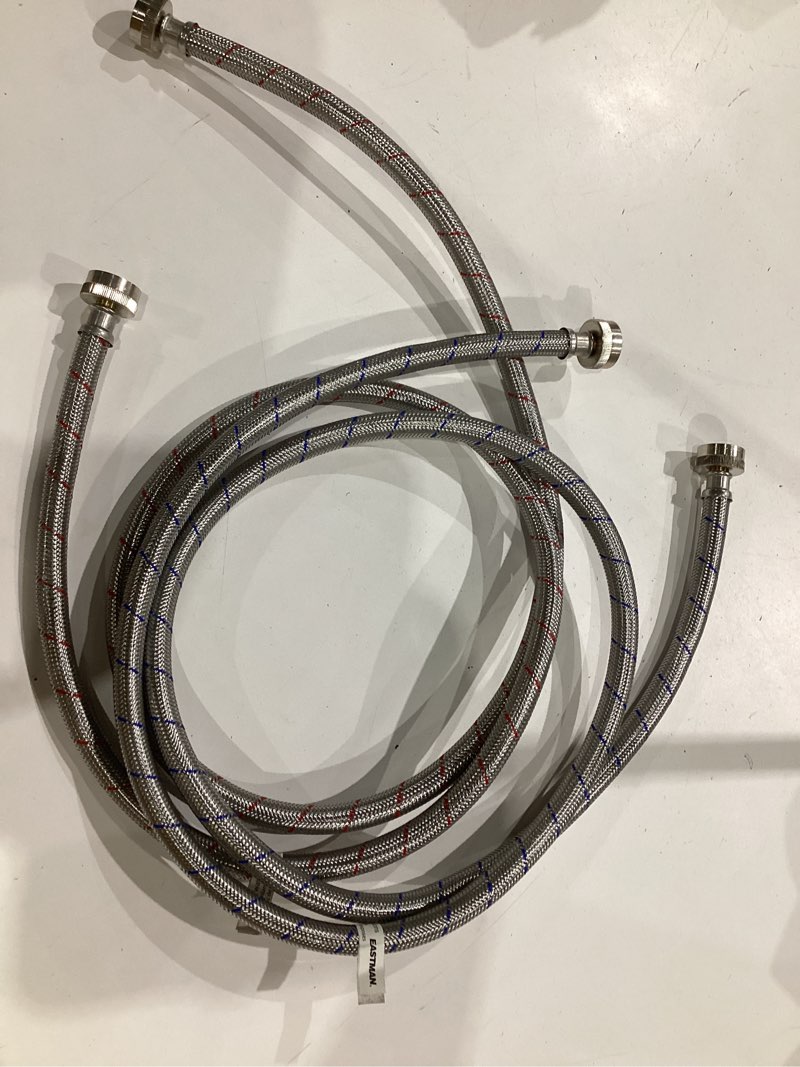 Condition photo showing As Is for bwe 32-inch long bathroom kitchen faucet connector braided stainless steel supply hose 1/2-inch female compression thread x 2 pcs (1 pair)