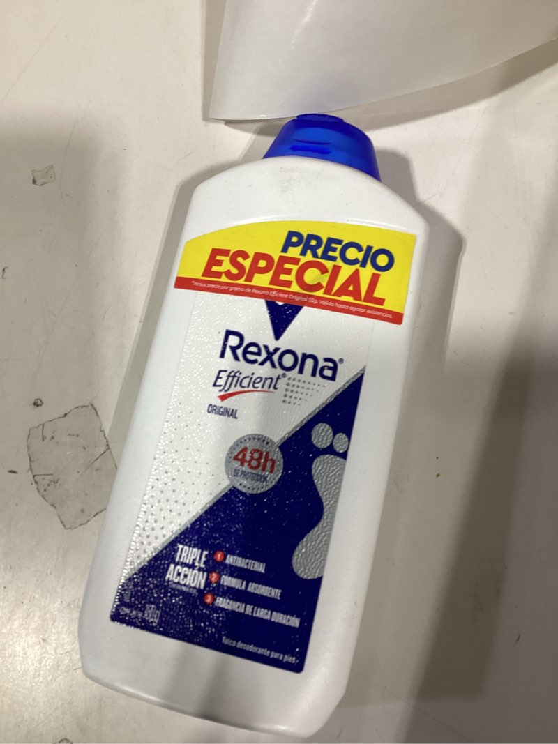 Condition photo showing As Is for rexona efficient foot talcum powder 180g – yahve - refreshing scent & moisture - absorbing formula for daily foot care