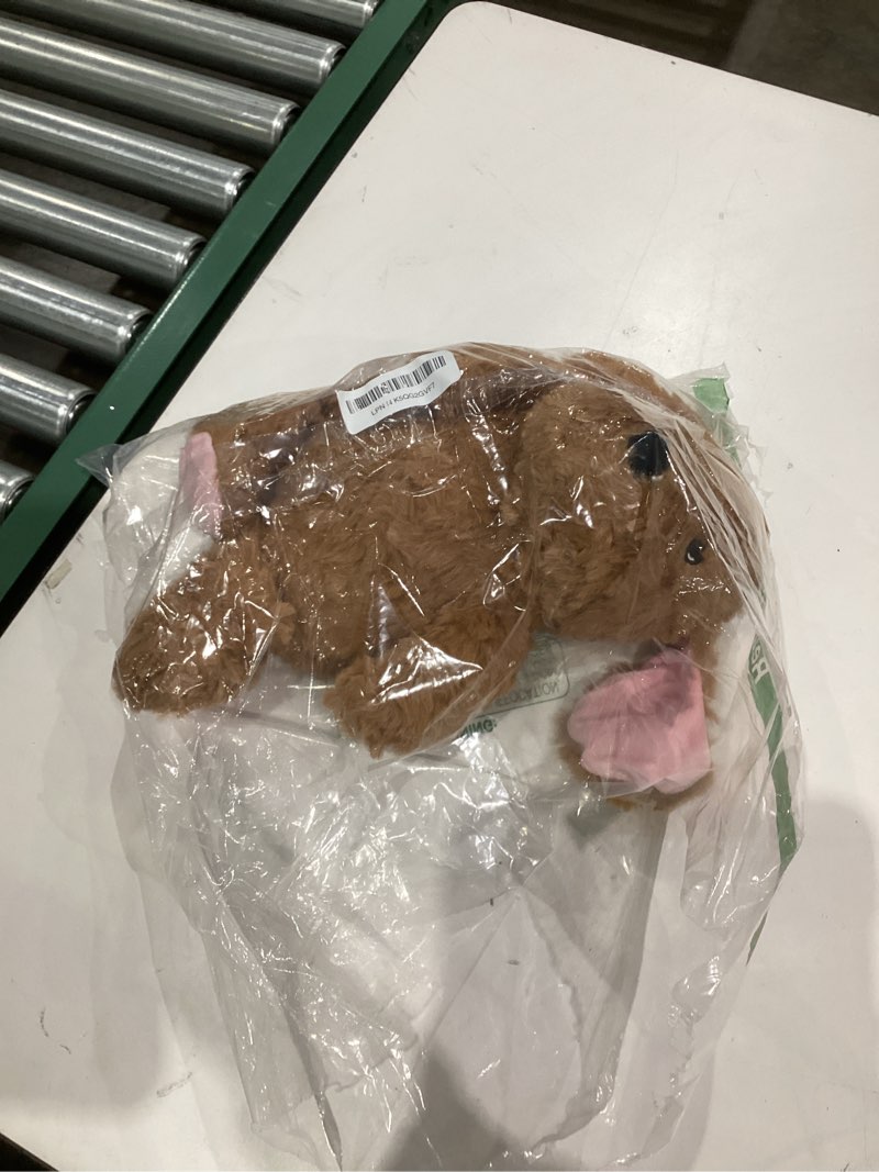 Ditucu Original Golden Retrieve Microwavable Weighted Dog Stuffed Animal 1.7 lbs Heating Plush for Period Cramps Pain Plushies Toys Gifts for Kids Dark Brown 9 inch