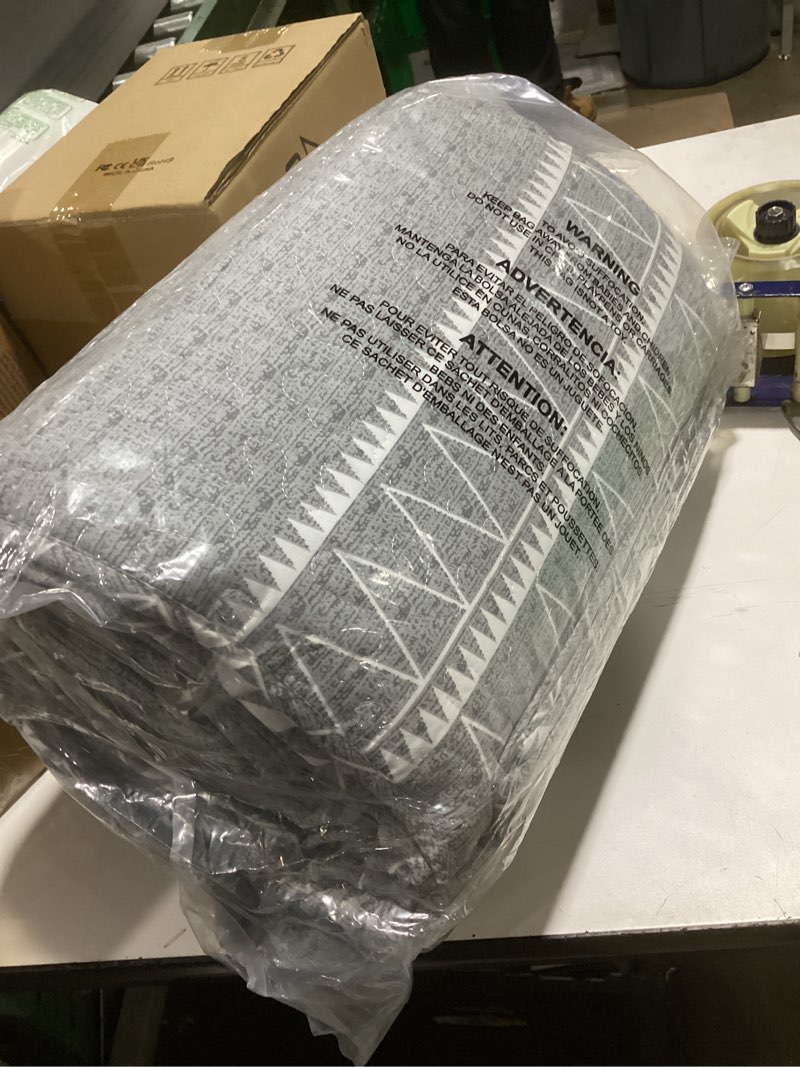 Condition photo showing Good Condition for Andency Quilt King Size Set Grey (106x96 Inch), 3 Pieces(1 Striped Boho Printed Quilt and 2 Pillowcases), Bohemian Summer Lightweight Reversible Microfiber Bedspread Coverlet Sets 01 - Grey & Printed Pattern King (106*96 in)