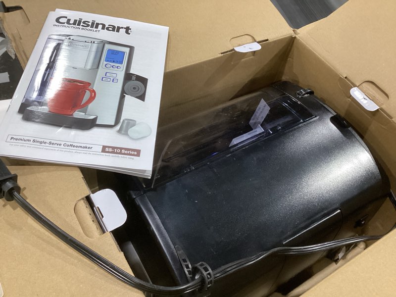 Condition photo showing As Is for Cuisinart Coffee Maker, Single Serve 72-Ounce Reservoir Pod Coffee Machine, Programmable Brewing & Hot Water Dispenser, 3 Cup-Size Settings, Stainless Steel, SS-10P1, Silver, NOT TESTED, SIMILAR TO STOCK PHOTO 