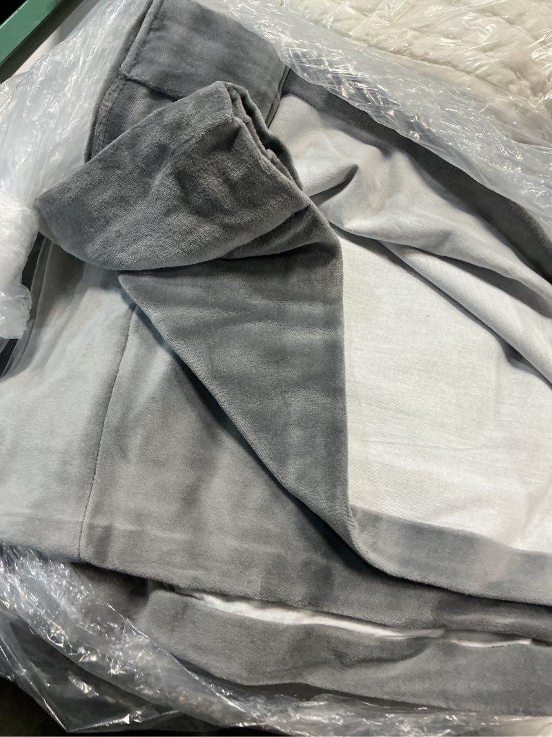Condition photo showing Good Condition for cotton velvet curtain, 48x108, slate
