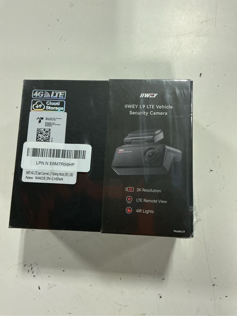 Condition photo showing New/Like New for iiwey 4g lte dash cam with live-streaming, anti-theft car security camera, instant alert via app, cloud & sd storage, 2k+1080p front inside, no screen, ir night vision, 24/7 parking mode, gps, obd