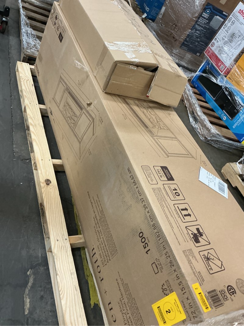 Condition photo showing As Is for allen + roth 72-in W Electric Fireplace