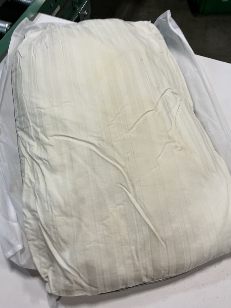 Condition photo showing As Is for luxe goose down pillow, standard, firm/extra firm