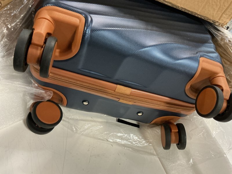 Condition photo showing Good Condition for luggage sets 3 piece with spinner wheels, lightweight pc hardside suitcase with tsa lock & ykk zippers, 20 inch carry on luggage with travel bag for men and women, blue blue 3 piece set (20inch)