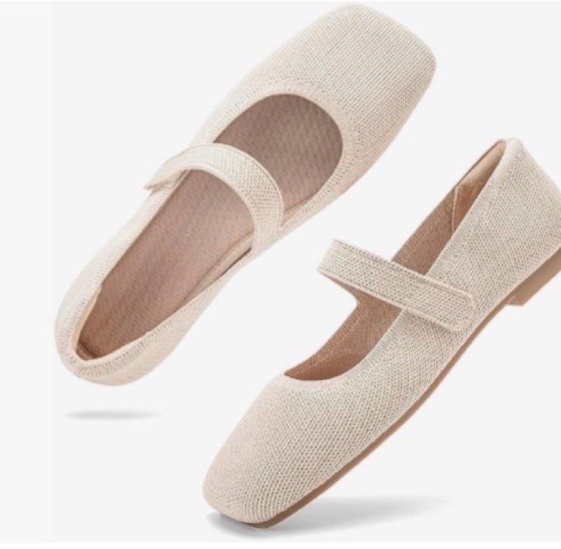 Wide Toe Box Flats Women Comfort Slip On Ballet Shoes Mary Jane Dressy Knit Flats with Adjustable Straps Washable Casual Office (7)