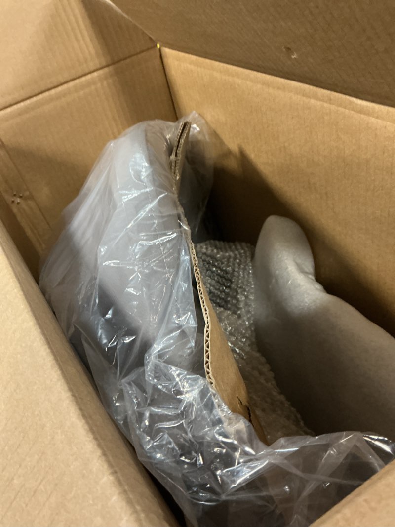 Condition photo showing New/Like New for Drafting Chair for Standing Desk, Height Adjustable Rolling Stool with Backrest & Footrest, Tall 360° Swivel PU Leather Stool Chair with Wheels for Office, Gray Grey 1 Pack