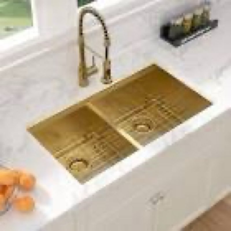 sarlai 33 inch gold undermount kitchen sink - 33 x 19 inch kitchen sink undermount gold stainless st