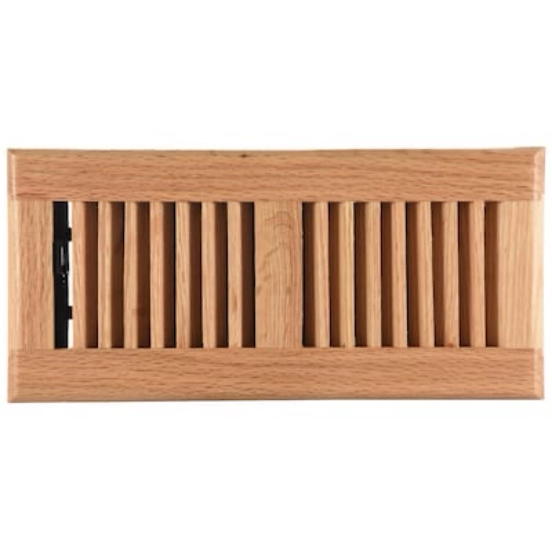 allen + roth 4-in x 12-in 2-way wood light oak floor register