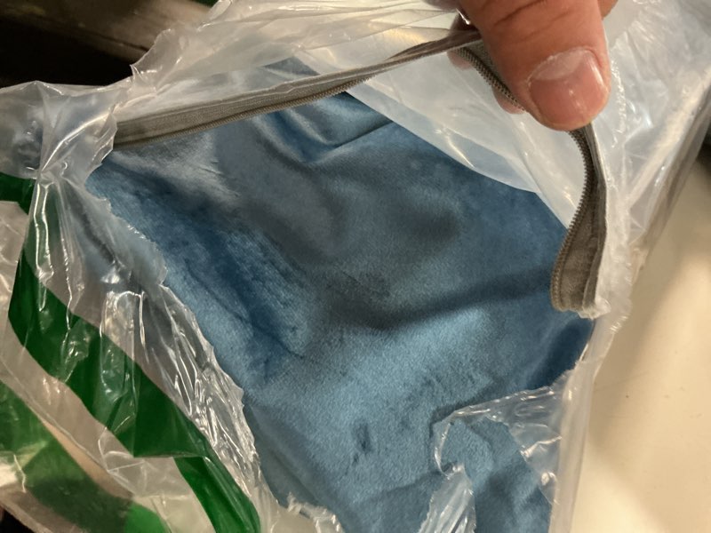 Condition photo showing Good Condition for dusty blue velvet curtains 96 inches long 2 panel darkening thermal insulated ceiling to floor length drapes vintage victorian french country blue grey curtain for bedroom living room divider greyish 52"w x 96"l (pack of 2) stone blue