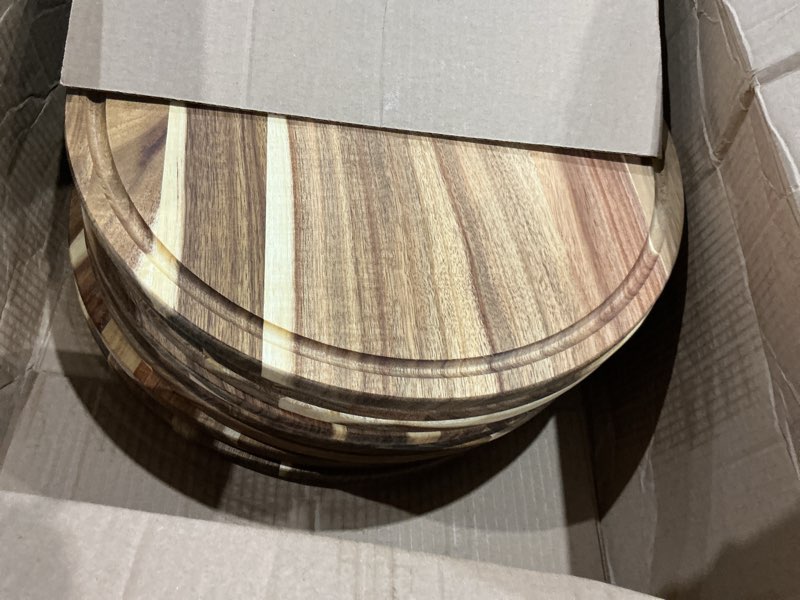 Condition photo showing Good Condition for 6 pcs lazy susan organizer lazy susan turntable organizer lazy susan turntable tray for kitchen counter round pantry table organization for cabinet (9 inch,acacia wood) acacia wood 9 inch