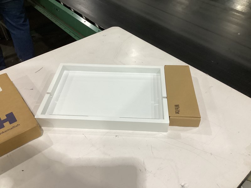 Condition photo showing Good Condition for BedShelfie Wood Bedside Shelf for Bunk Bed & Top Bunk, College Dorm Room Essentials, Loft Nightstand, Floating Bed Side Table Tray Storage, Dorm Room Decor by Smallish - (Flexfit Bamboo Model, White) White FlexFit (13.75 x 9.5 inches)