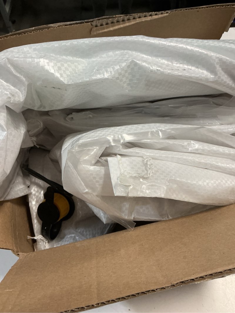 Condition photo showing As Is for Adnee 87 x 37 Inch Patio Furniture Cover Airbag-Rectangle PP Patio Table Cover Air Pillow-Inflatable Outdoor Furniture Cover Support Prevents Leaves,Water and Snow Pooling White 87''x 37''