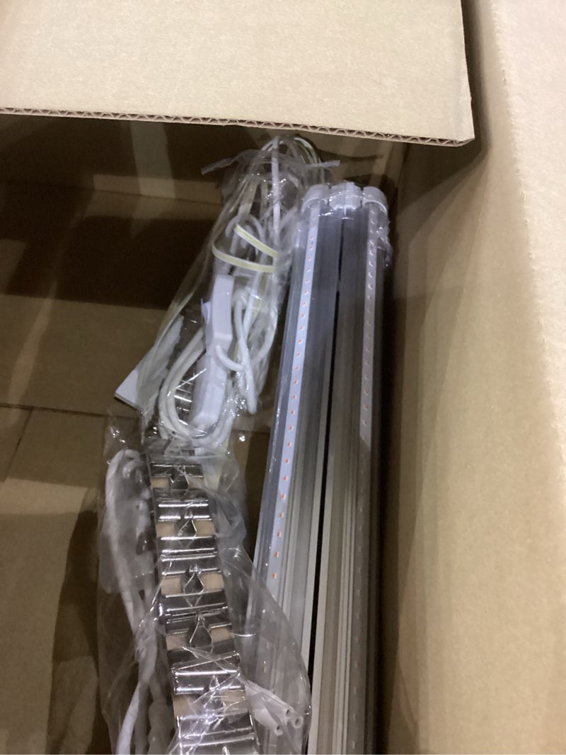 Condition photo showing As Is for Barrina LED Grow Light, 144W(6 x 24W, 800W Equivalent), 2ft T8, Full Spectrum, High Output, Linkable Design, T8 Integrated Bulb+Fixture, Plant Lights for Indoor Plants, 6-Pack Pink 2FT-6 Packs