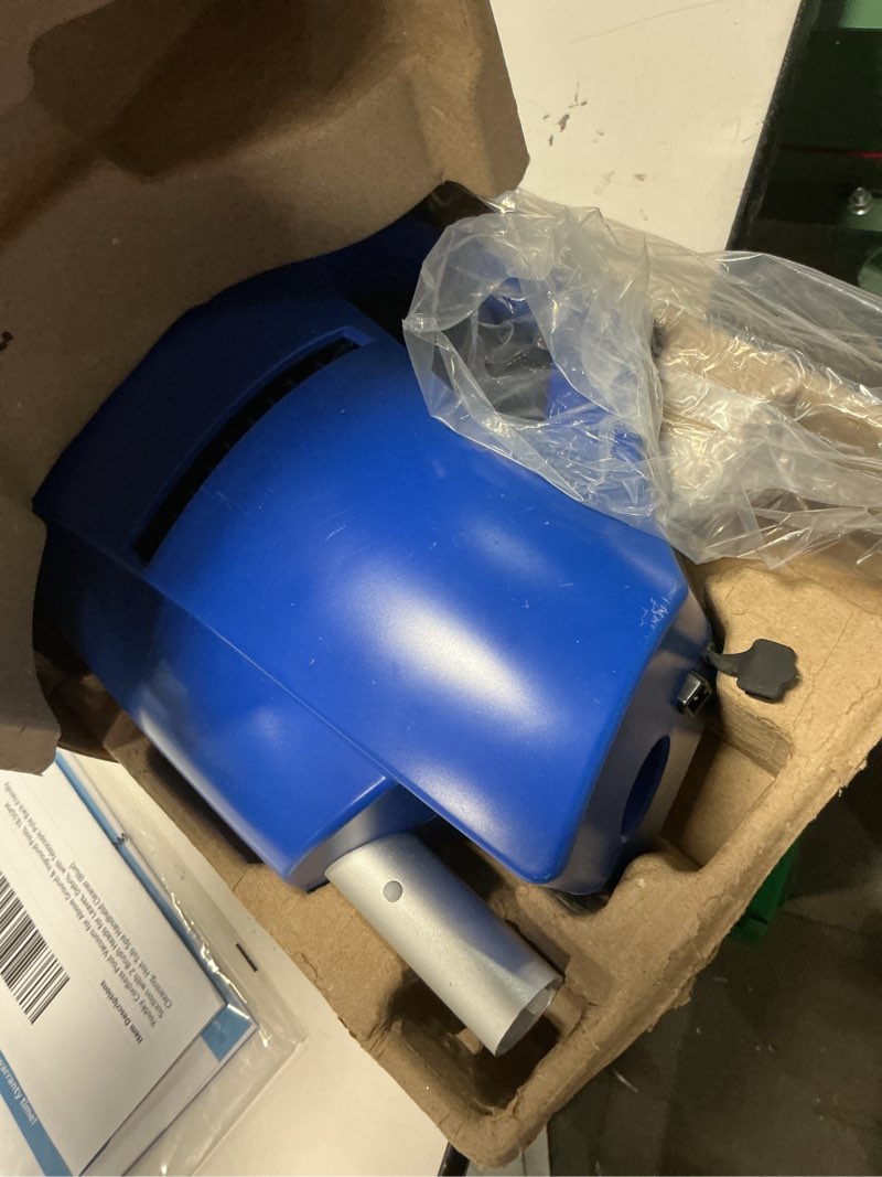 Condition photo showing Good Condition for cordless pool vacuum for above ground & inground pools, 18.5gpm suction with 2 brush heads for leaves, debris, with telescopic pole back-friendly cleaning, hot tub spa handheld cleaner (blue)