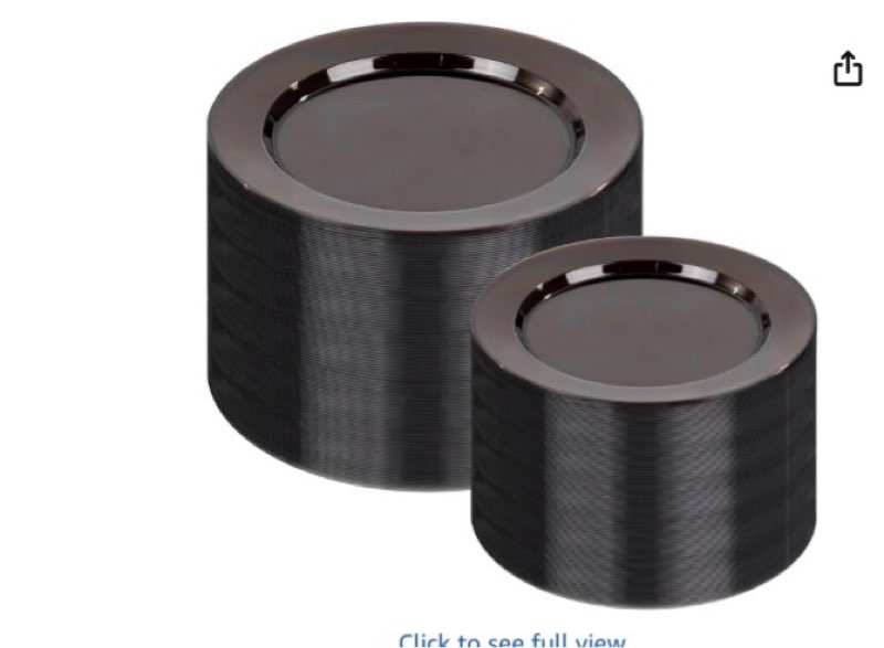 200 Pcs Smoke brown Plastic Plates - Disposable Party Plates, Smoke Gray Plate Disposable