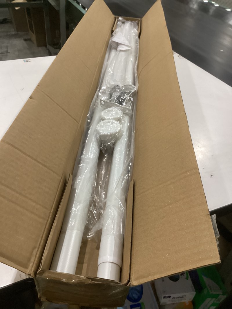 Condition photo showing New/Like New for Tension Curtain Rod 64-120 Inches, Heavy Duty Tension Rod for Windows, No Drilling Adjustable Curtain Rod for Patio, Renter Friendly Pressure Curtain Rods for Room Divider, Outdoor, White White 64-120 IN