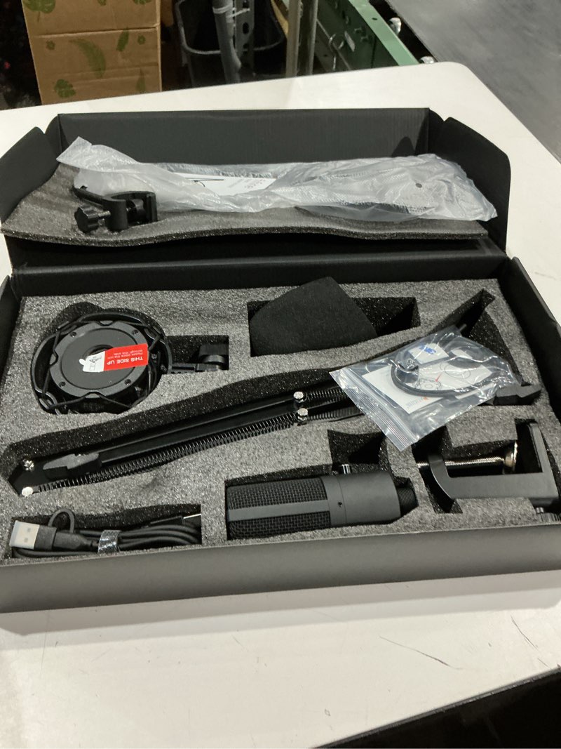 Condition photo showing Good Condition for fifine studio condenser usb microphone computer pc microphone kit with adjustable scissor arm stand shock mount for instruments voice overs recording podcasting youtube karaoke gaming streaming-t669