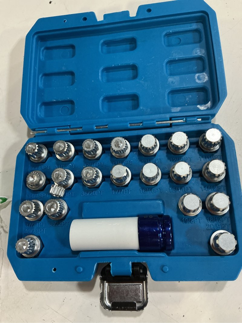 Condition photo showing As Is for (damaged)20pcs wheel lock nuts removal kit for vw volkswagen - lug nuts screw remover socket set with 1/2 inch (12.7mm) adapter - compatible with vw vehicles