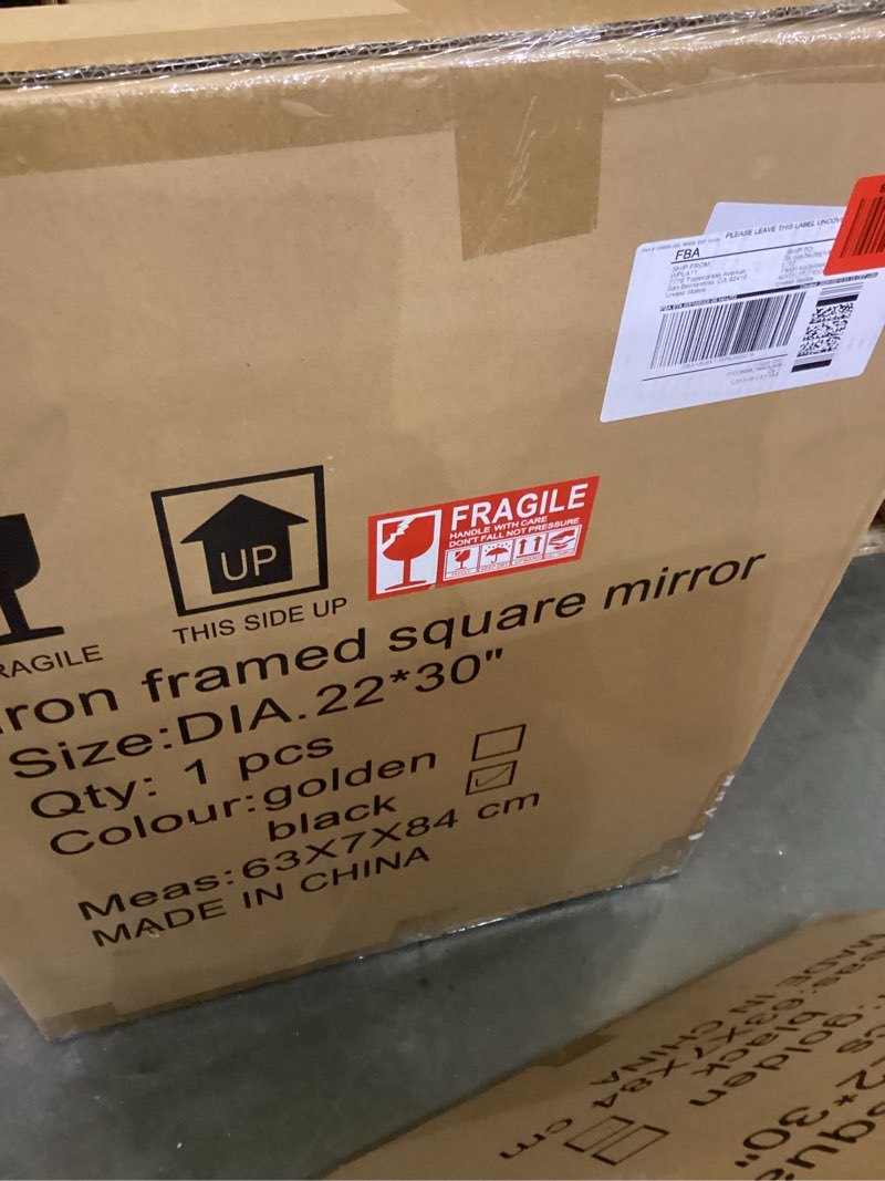 Condition photo showing New/Like New for USHOWER Black Bathroom Mirror for Over Sink 22 x 30 Inch, Matte Black Rectangle Mirror for Wall, Rounded Metal Frame Vanity Mirror
